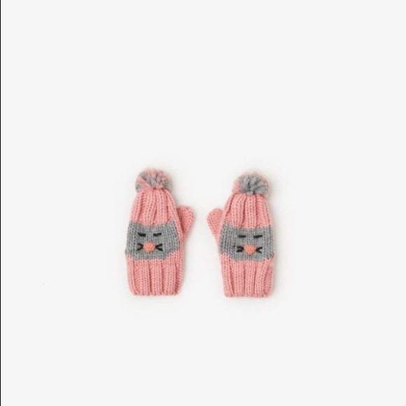 Zara Baby NWT Cat Appliqué Mittens 12-24 Months - Picture 7 of 7
